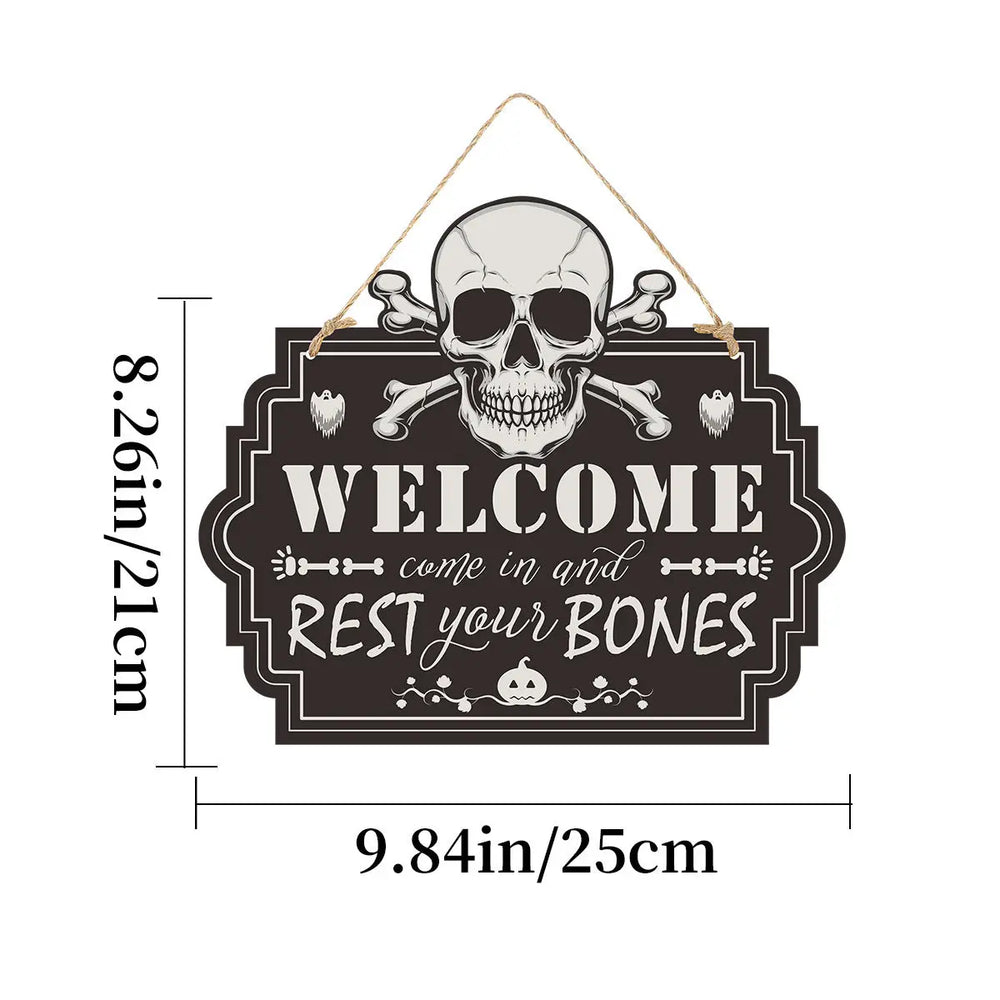 Imitation Wooden Doorplate Ghost Festival Haunted House Horror Atmosphere Decoration - EX-STOCK Canada