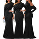 Independent Station Cross Border Elegant Sexy Oblique Shoulder Long Dinner Evening Dress EX-STOCK Canada 