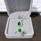 Ins Trendy Heart-shaped Emerald Water Drop Ring Full Diamond - EX-STOCK CANADA