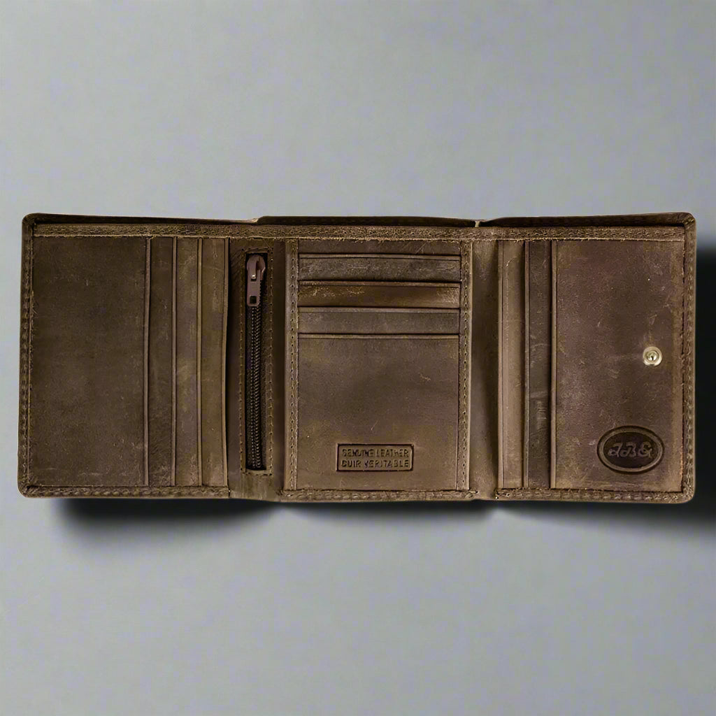 محفظة جلدية رجالية بسلسلة من جاي بي جي إنترناشونال مع حماية RFIDEX-STOCK Canada 