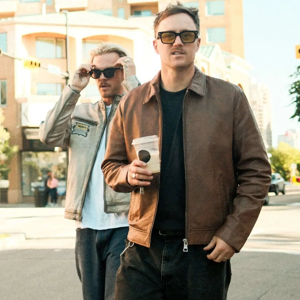 James Dean-Style Lamb Leather Jacket with Side Buckles EX-STOCK Canada 