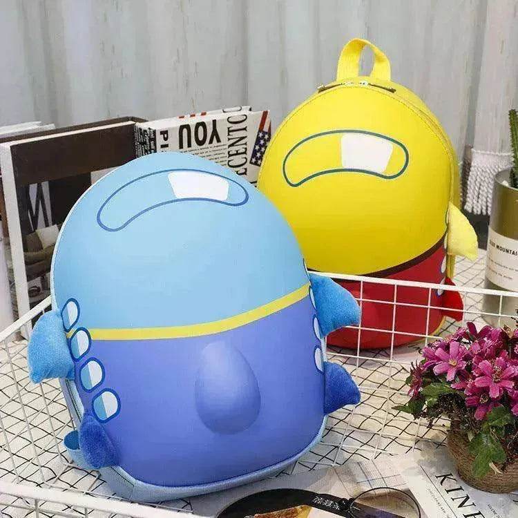 Kids' Cartoon Aircraft Hard Shell Backpack: Waterproof, Double