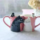 Kiss Cat Coffee Couple Handmade Mug - EX-STOCK CANADA