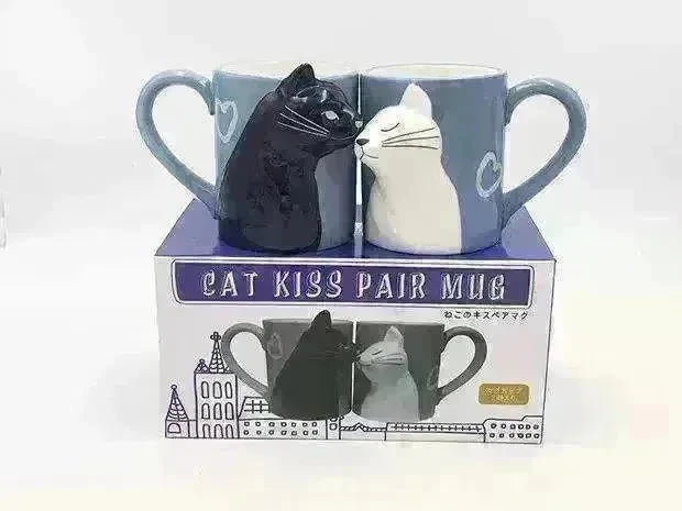 Kiss Cat Coffee Couple Handmade Mug - EX-STOCK CANADA