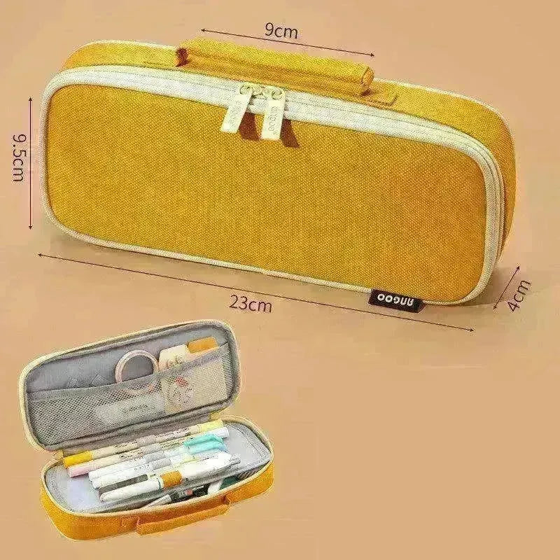 Korean Style Canvas Pencil Case for School - EX-STOCK CANADA