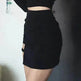 Korean Style Skirt Black Hip Skirts Irregular Hem Pencil Micro Mini Skirt. - EX-STOCK Canada