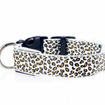 LED Dog Collar Safety Adjustable Nylon Leopard Pet Collar EX-STOCK Canada 