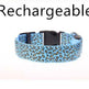 LED Dog Collar Safety Adjustable Nylon Leopard Pet Collar EX-STOCK Canada 