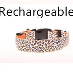 LED Dog Collar Safety Adjustable Nylon Leopard Pet Collar EX-STOCK Canada 