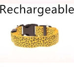 LED Dog Collar Safety Adjustable Nylon Leopard Pet Collar EX-STOCK Canada 