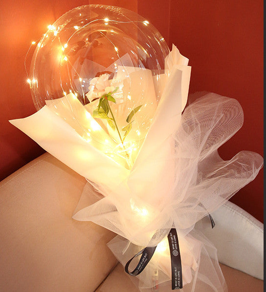 LED Luminous Balloon Rose Bouquet Transparent Bobo Ball Rose EX-STOCK Canada 