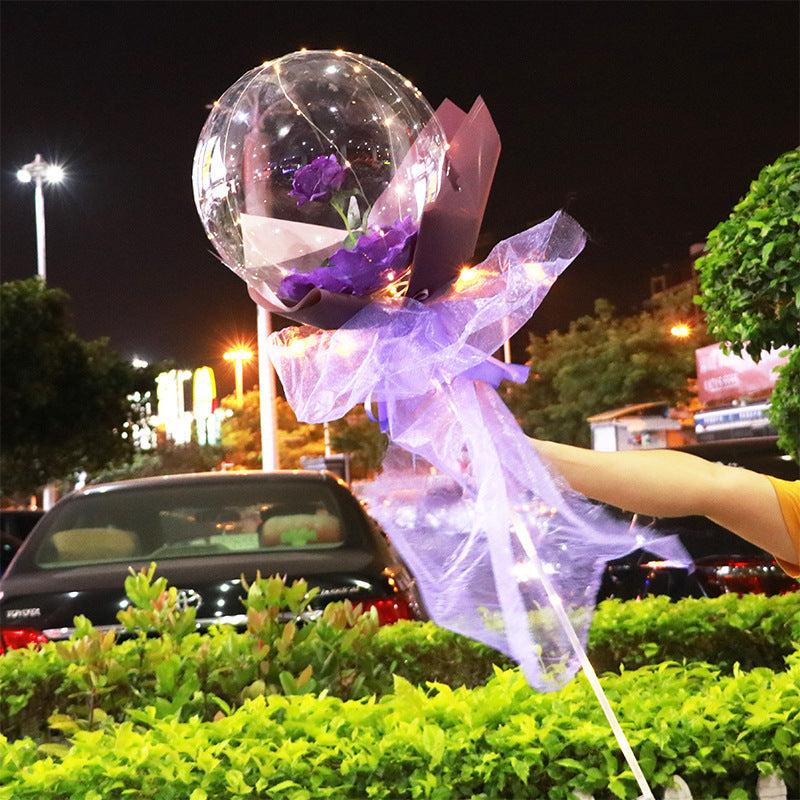 LED Luminous Balloon Rose Bouquet Transparent Bobo Ball Rose EX-STOCK Canada 