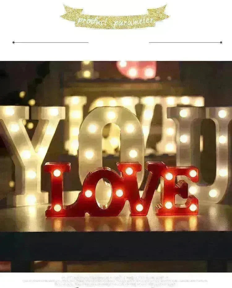 LED Night Light A-Z 0-9 Battery Lamp Wedding Party Decor - EX-STOCK CANADA