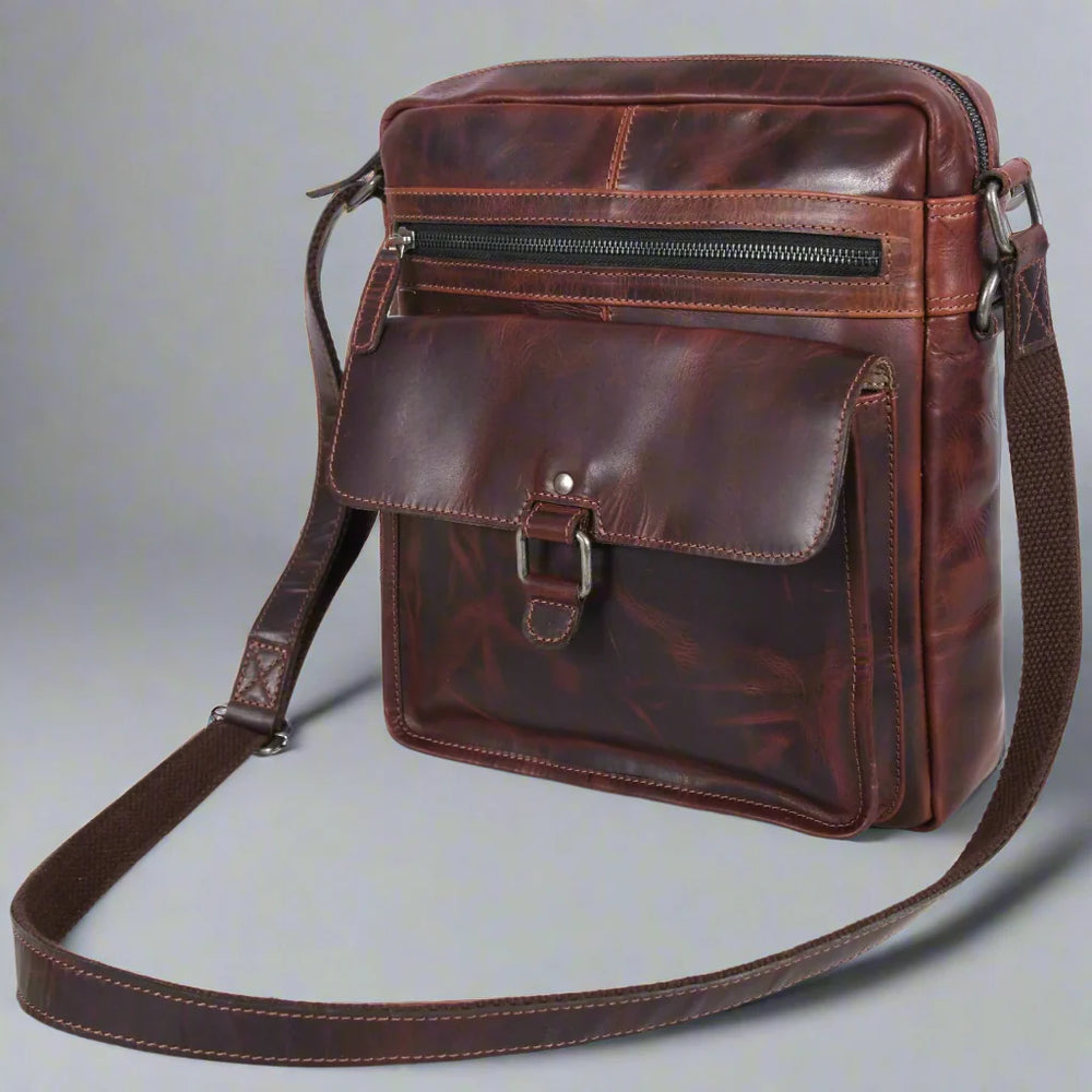 Manhattan Leather Satchel | Buffalo Leather Crossbody Bag for Men & Women EX-STOCK Canada 