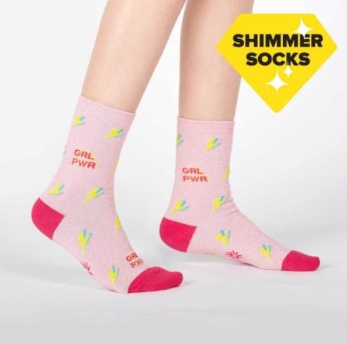 Sock It To Me Shimmer -  Junior Crew Socks - EX-STOCK Canada