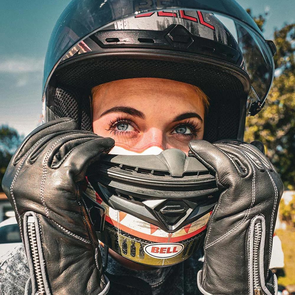 Open Road Women's Leather Motorcycle Gloves 