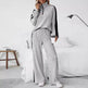 Large Size Casual Suit Women's Sweater Wide Leg Pants Two-piece Set EX-STOCK Canada 