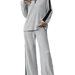 Large Size Casual Suit Women's Sweater Wide Leg Pants Two-piece Set EX-STOCK Canada 