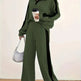 Large Size Casual Suit Women's Sweater Wide Leg Pants Two-piece Set EX-STOCK Canada 