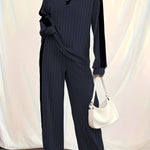 Large Size Casual Suit Women's Sweater Wide Leg Pants Two-piece Set EX-STOCK Canada 