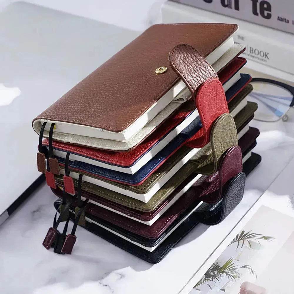 Cuaderno de Cuero Patrón de Lichi Capa Superior de Piel de Vaca Diario de Hojas Sueltas A6 - EX-STOCK Canada