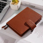 Cuaderno de Cuero Patrón de Lichi Capa Superior de Piel de Vaca Diario de Hojas Sueltas A6 - EX-STOCK Canada
