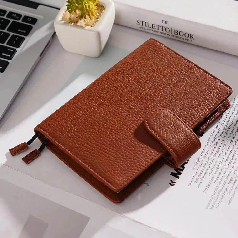 Cuaderno de Cuero Patrón de Lichi Capa Superior de Piel de Vaca Diario de Hojas Sueltas A6 - EX-STOCK Canada
