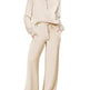 Leisure Sports Suit Long-sleeve Zipper Sweatshirt Wide Leg Pants Two-piece Set - EX-STOCK Canada