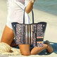 Leopard Print Printed Black Portable Beach Bag Leisure Travel - EX-STOCK Canada