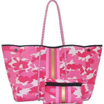 Leopard Print Printed Black Portable Beach Bag Leisure Travel - EX-STOCK Canada