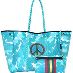 Leopard Print Printed Black Portable Beach Bag Leisure Travel - EX-STOCK Canada