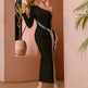 Long Sleeve One Shoulder Bandage Party Dress EX-STOCK Canada 