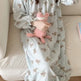 Long Sleeved Pullover Plaid Pajamas For Women - EX-STOCK Canada
