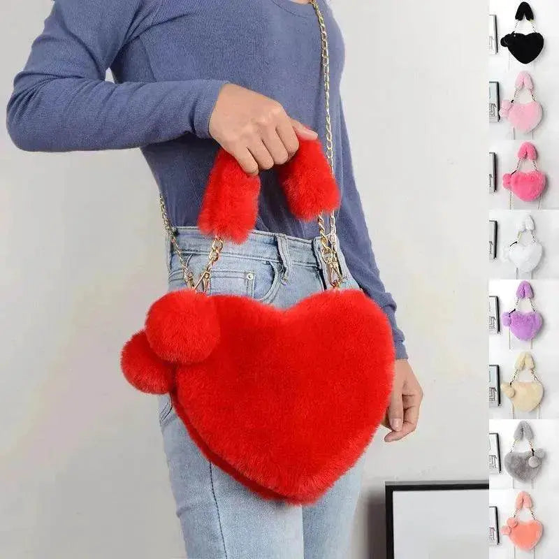 Love Bags Soft Plush Handbags Women Valentine's Day Party Bag - EX-STOCK Canada
