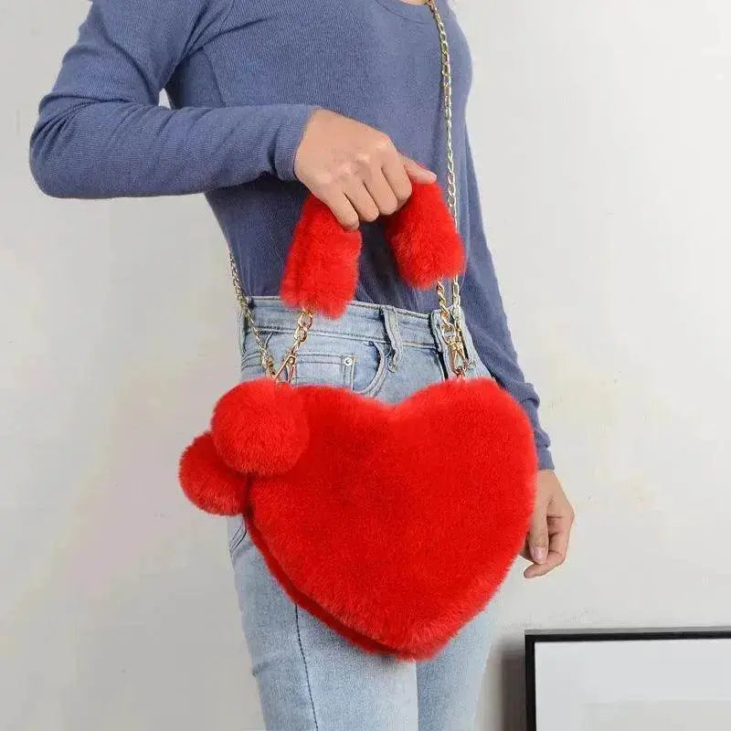 Love Bags Soft Plush Handbags Women Valentine's Day Party Bag - EX-STOCK Canada