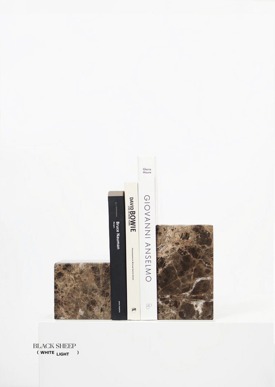 Dark Emperador Marble Asymmetric Book Ends EX-STOCK Canada 