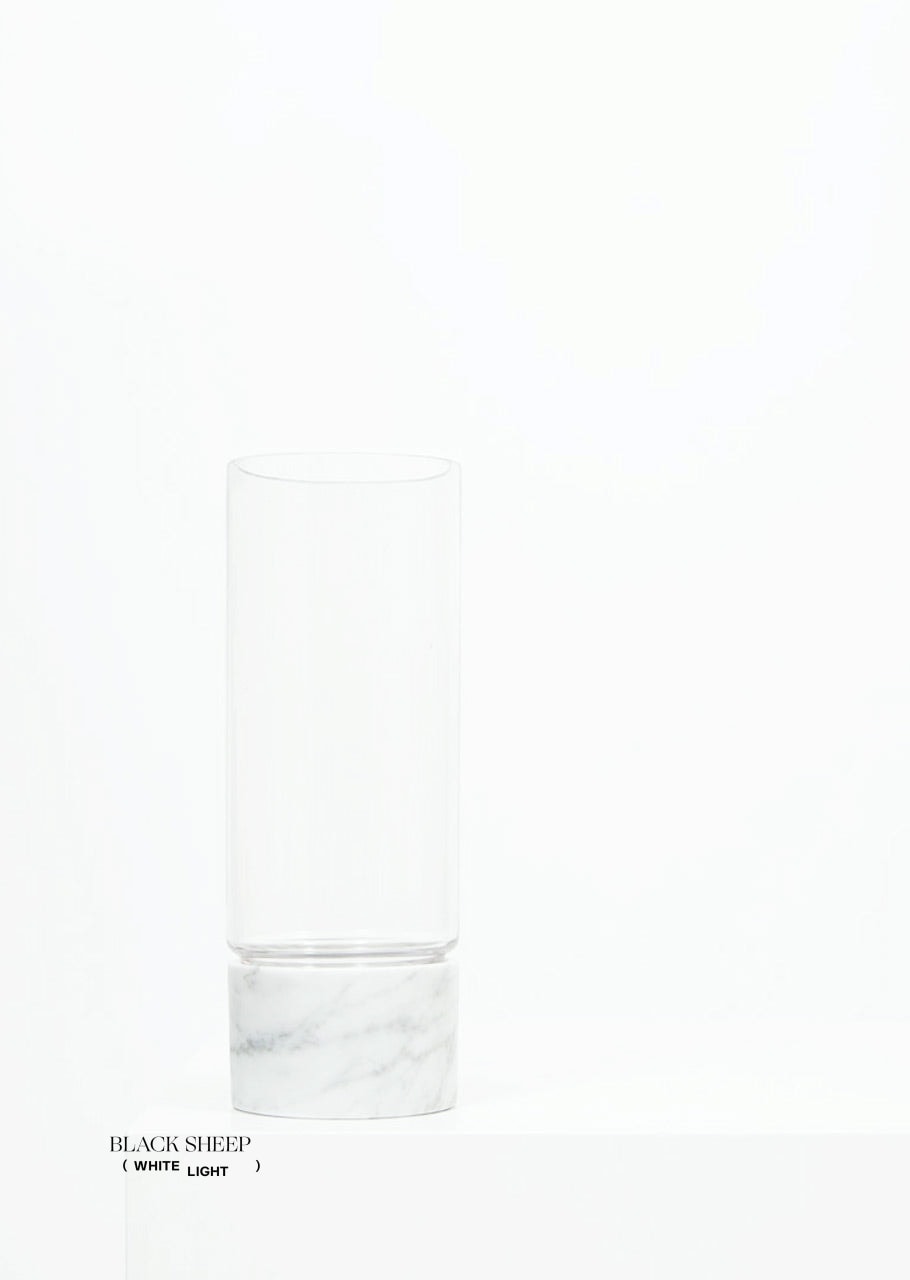 Bianco Carrara Marble and Glass Vase and Hurricane EX-STOCK Canada 