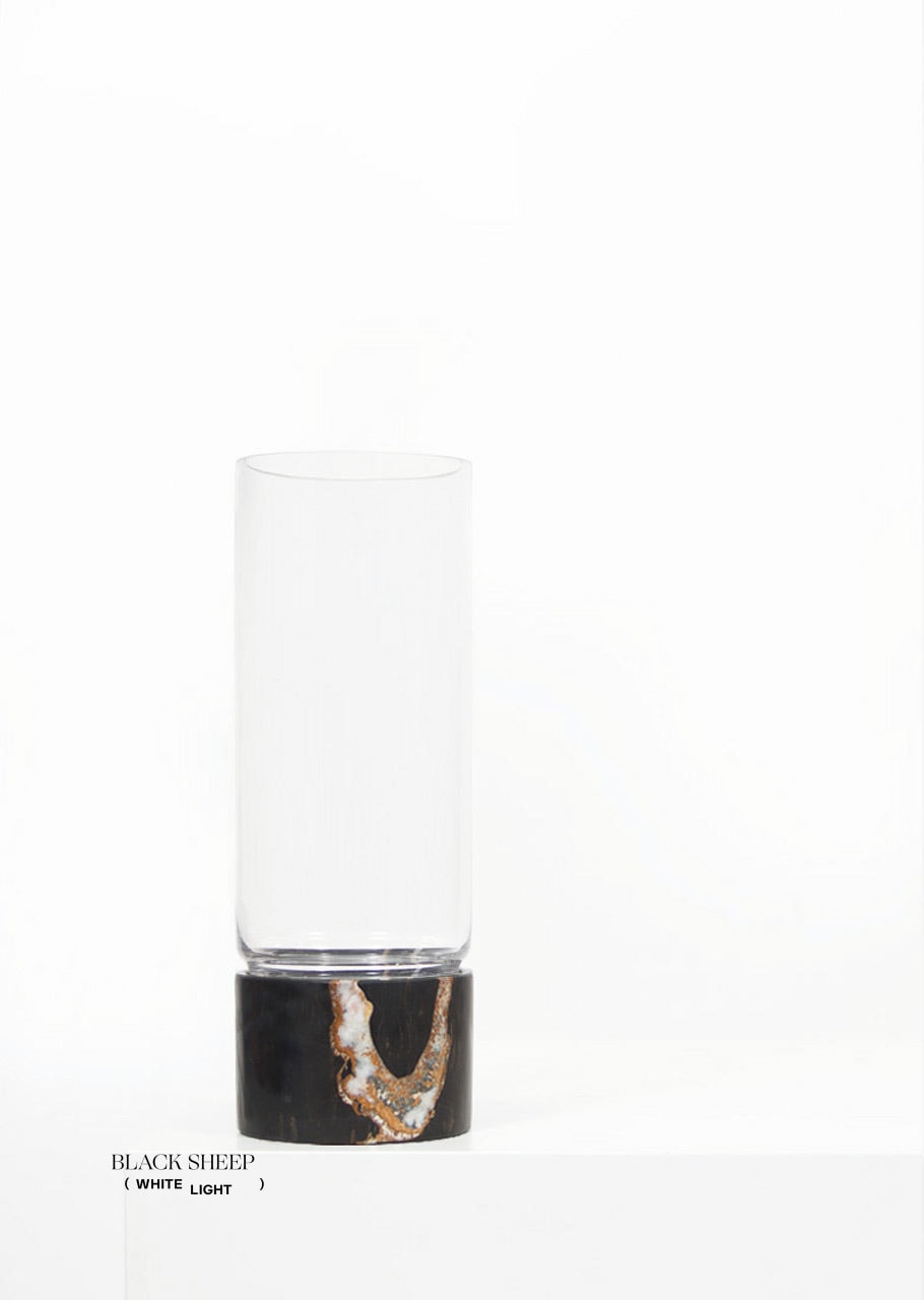 Lauren Black Marble and Glass Vase and Hurricane EX-STOCK Canada 