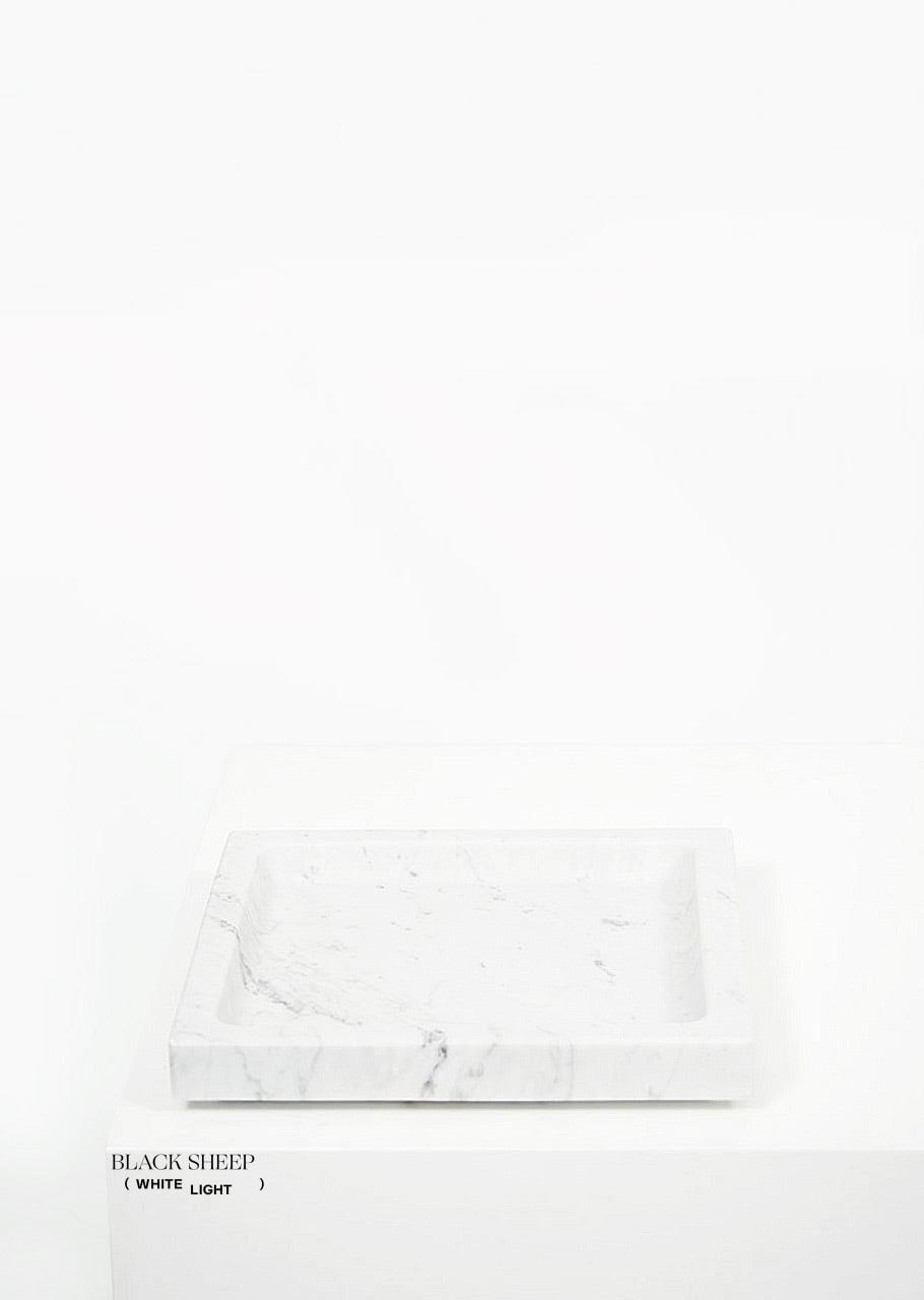Plateau carré en marbre Bianco CarraraEX-STOCK Canada 