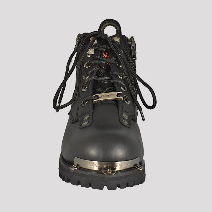 Milwaukee Leather Men's 6" Double Zip Lace Up Motorcycle Boots 