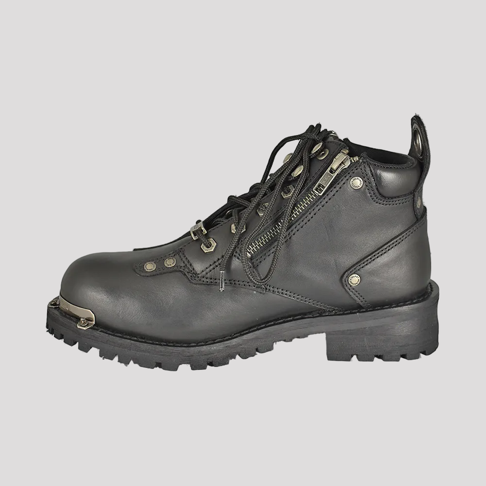 Milwaukee Leather Men's 6" Double Zip Lace Up Motorcycle Boots 
