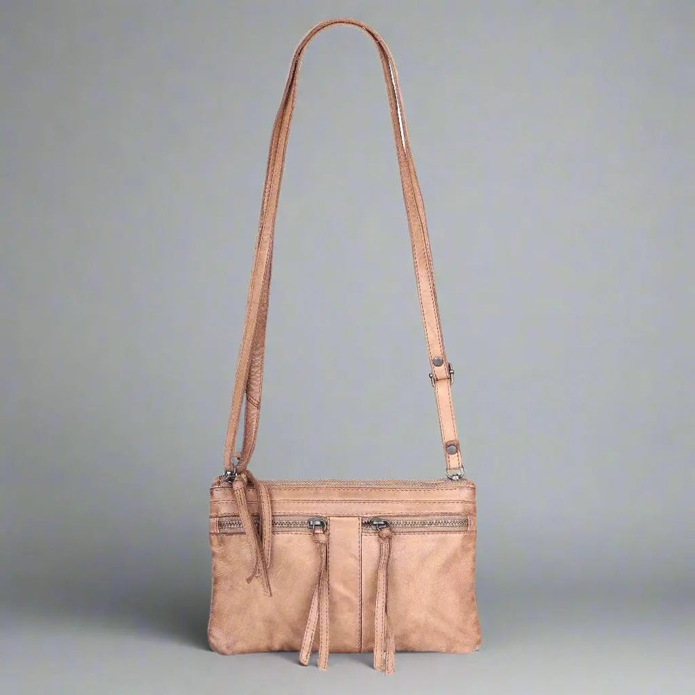 حقيبة كتف جلدية من MET مع جيوب أمامية مزدوجة بسحاباتEX-STOCK Canada 