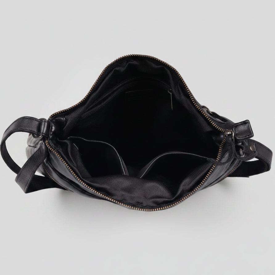 Borsa a tracolla in pelle MET con doppie tasche con cerniera 