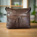 MET Leather Crossbody Bag with Dual Zipper Pockets EX-STOCK Canada 