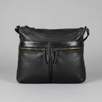 Bolso cruzado de cuero MET con doble bolsillo con cremallera 