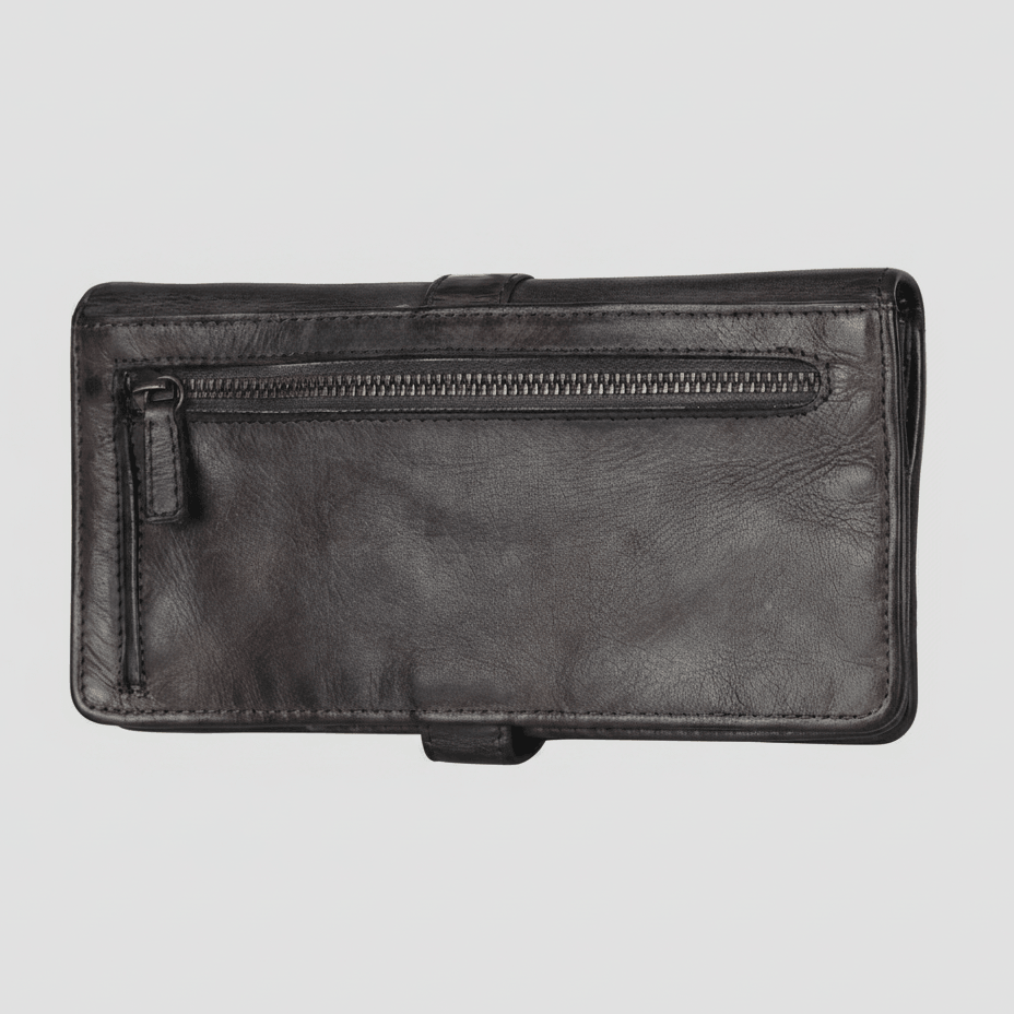 MET Women's Snap Tab Leather Wallet 