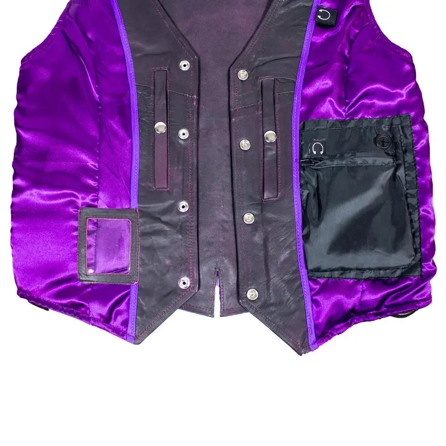 Open Road Damen Spitzenlederweste mit Seiteneinsätzen aus LederEX-STOCK Canada 