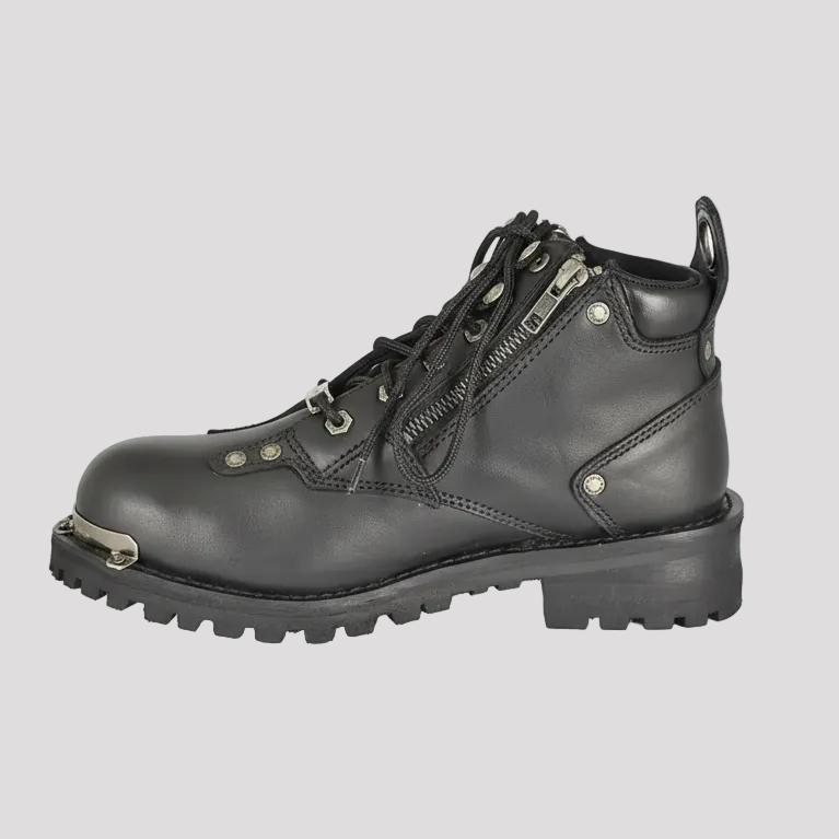 Botas de motocicleta para mujer Milwaukee Leather de 6" con doble cremallera 