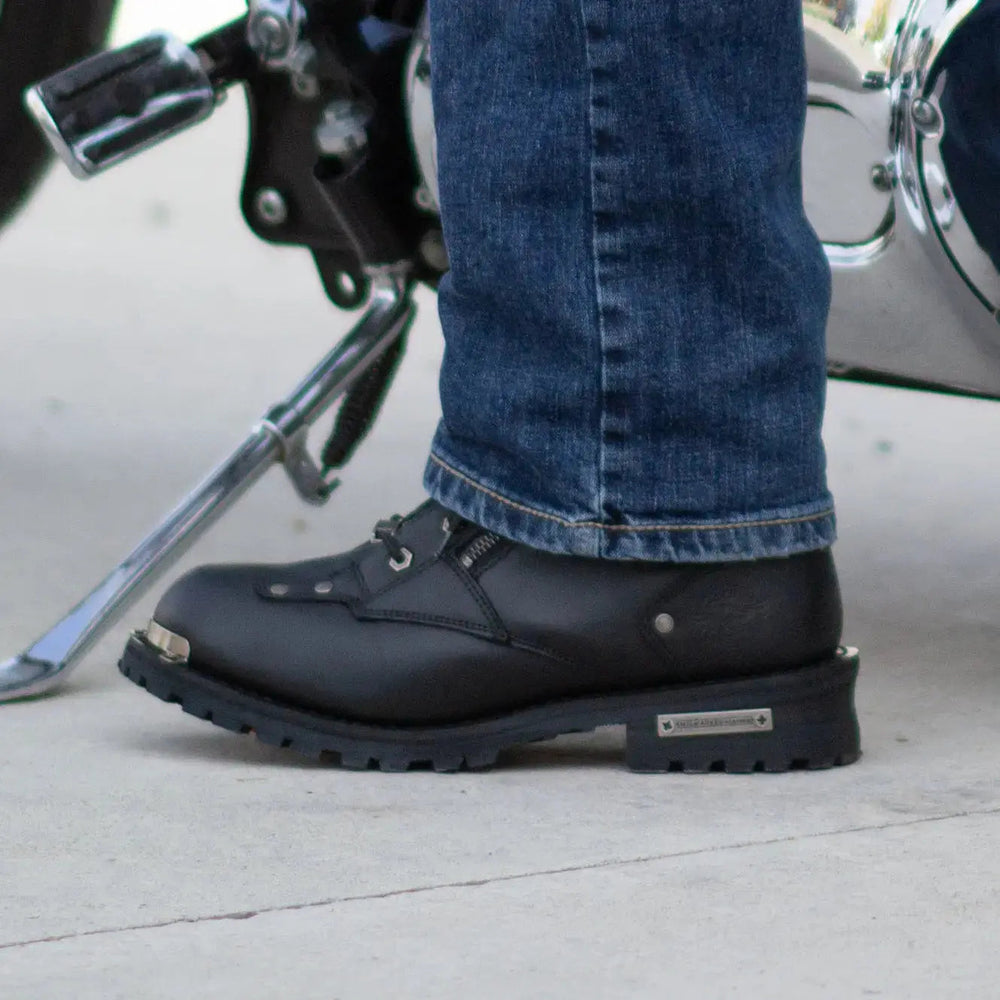 Milwaukee Leather Men's 6" Double Zip Lace Up Motorcycle Boots 