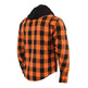 Milwaukee Leather Men's Orange & Black Armored Flannel Biker Shirt w/ Reinforced Fibers EX-STOCK Canada 